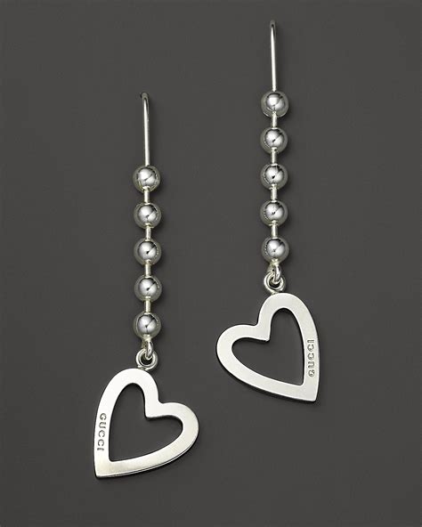 fake heart gucci earrings|gucci sterling silver heart earrings.